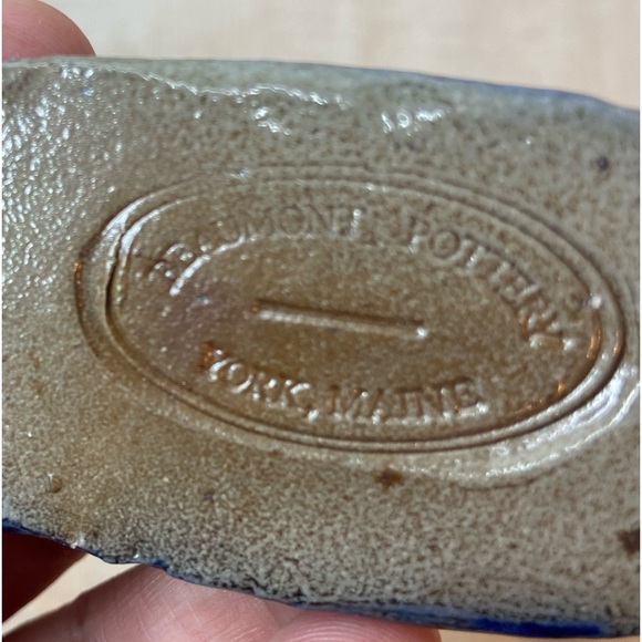 BBP Pottery Works Salt Glaze Stoneware Sheep/Lamb Figurine Cobalt Blue 3”x3.5” - Picture 6 of 6